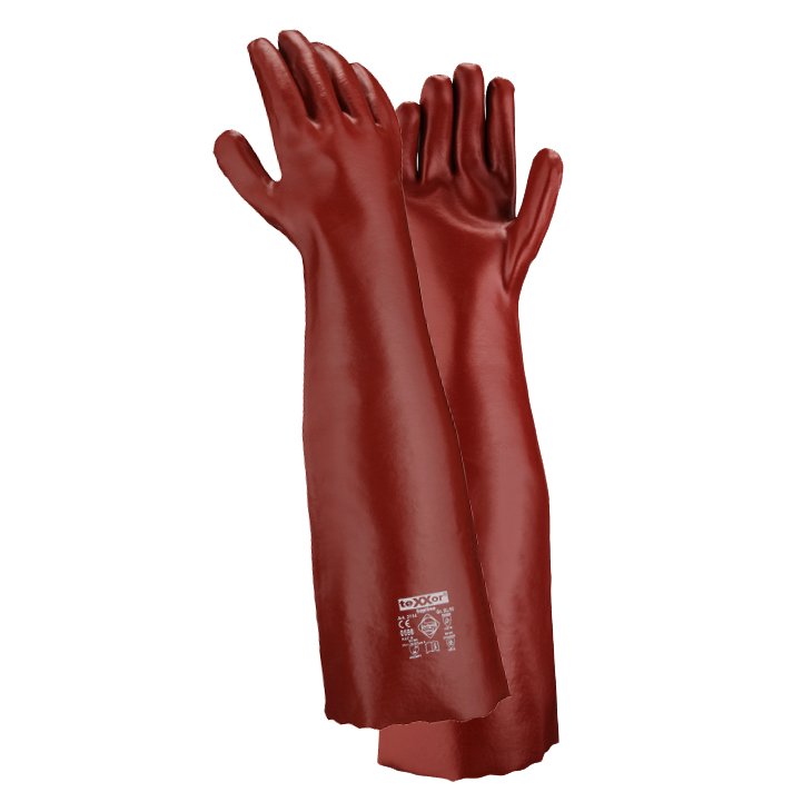 teXXor® topline Chemikalienschutz-Handschuhe 'PVC ROTBRAUN', Länge 580 mm