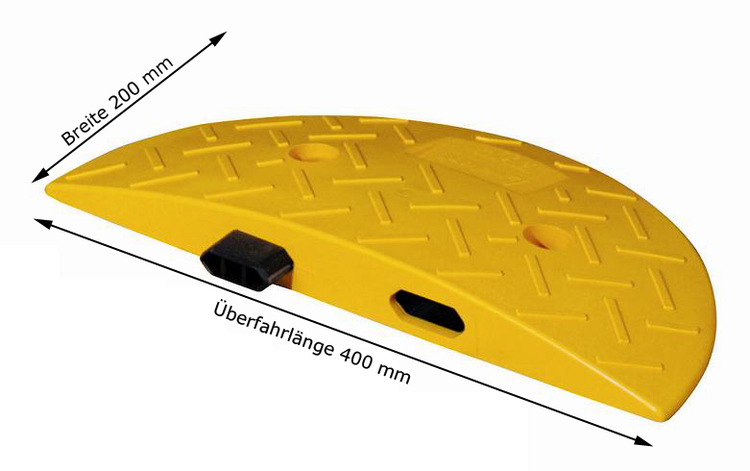 Geschwindigkeitshemmer schwarz/gelb, Ø 400 mm, Höhe 40 mm, kautschukummantelt